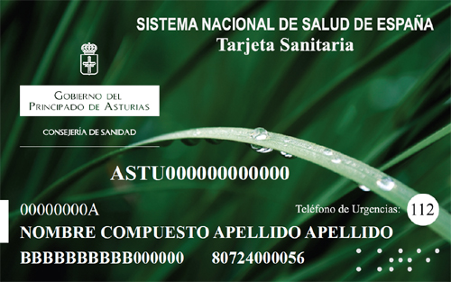Tarjeta Sanitaria Asturias Verde